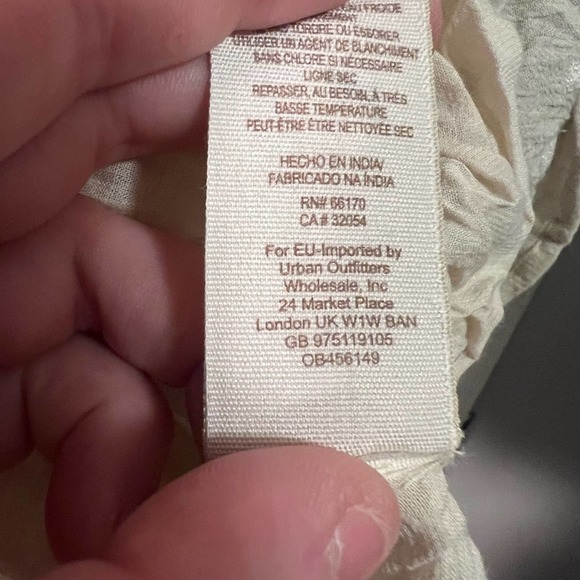 Free People Tan & Cream Almond Combo Jasmine Embroidered Boho Mini Dress 8 - Picture 10 of 11